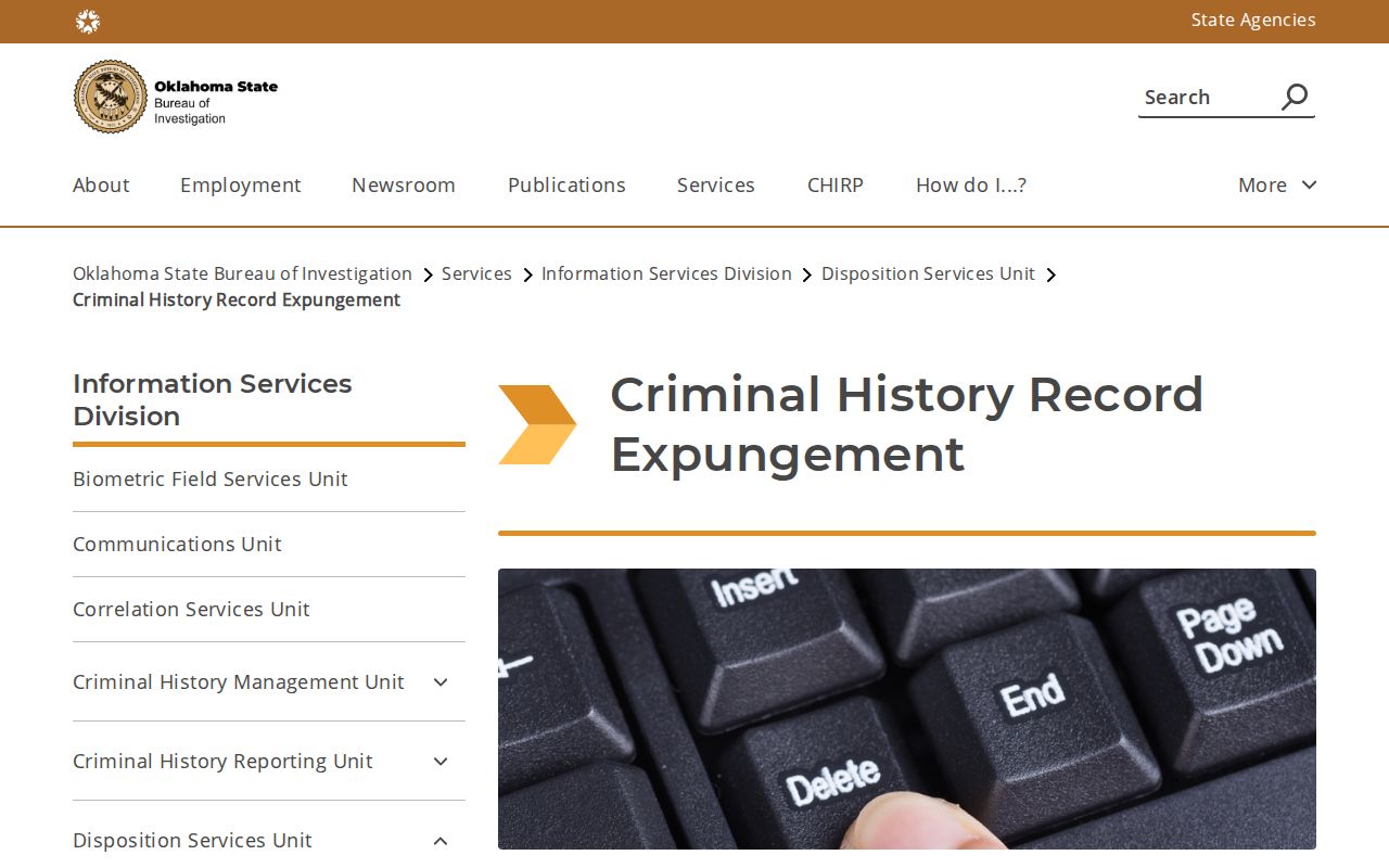 Pontotoc County Oklahoma expungement and booking record correction information